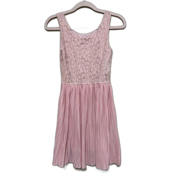 Delia's Lace Crochet Floral Dress Womens Small Pink Accordian Skirt Fairycore - Picture 1 of 8